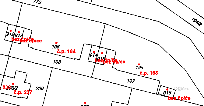 Radvanice 50475291 na parcele st. 915 v KÚ Radvanice v Čechách, Katastrální mapa