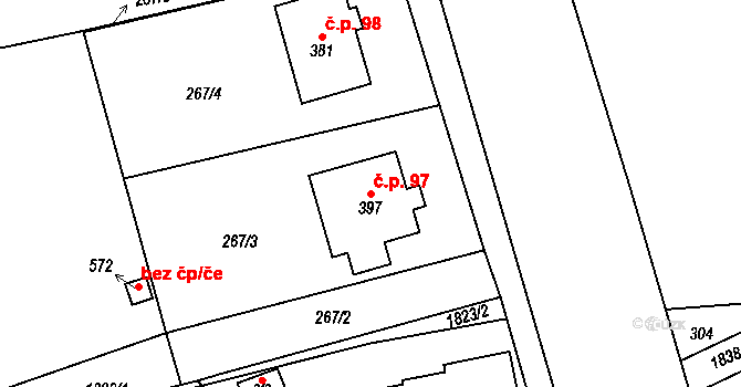 Dolní Libchavy 97, Libchavy na parcele st. 397 v KÚ Dolní Libchavy, Katastrální mapa