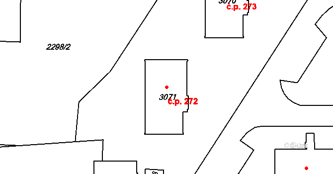 Slaný 272 na parcele st. 3071 v KÚ Slaný, Katastrální mapa