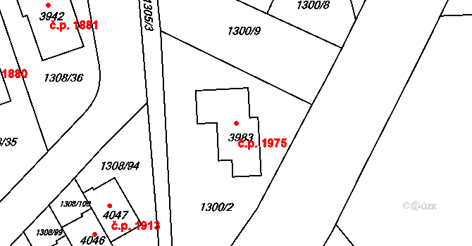 Slaný 1975 na parcele st. 3983 v KÚ Slaný, Katastrální mapa
