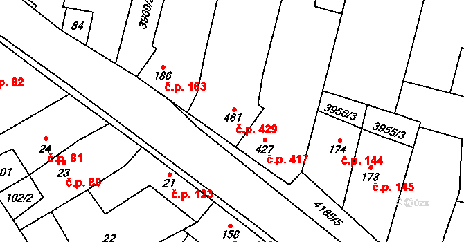 Lenešice 429 na parcele st. 461 v KÚ Lenešice, Katastrální mapa