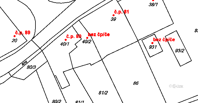 Vranov nad Dyjí 81 na parcele st. 39 v KÚ Vranov nad Dyjí, Katastrální mapa