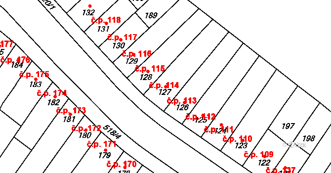 Přerov II-Předmostí 113, Přerov na parcele st. 127 v KÚ Předmostí, Katastrální mapa