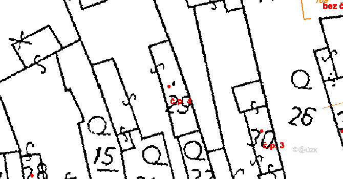 Žandov 4, Chlístovice na parcele st. 29 v KÚ Žandov, Katastrální mapa