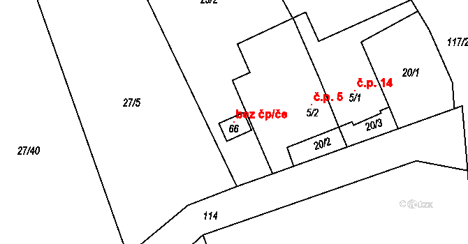 Strážek 120516292 na parcele st. 66 v KÚ Mitrov, Katastrální mapa