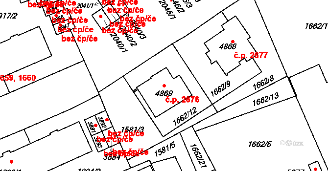 Šumperk 2676 na parcele st. 4869 v KÚ Šumperk, Katastrální mapa