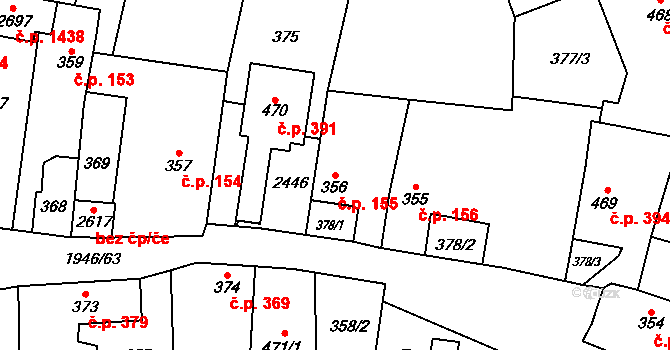 Třebechovice pod Orebem 155 na parcele st. 356 v KÚ Třebechovice pod Orebem, Katastrální mapa
