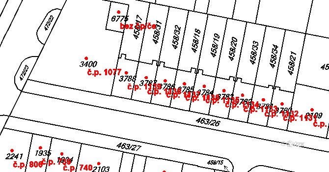 Horka-Domky 1137, Třebíč na parcele st. 3786 v KÚ Třebíč, Katastrální mapa