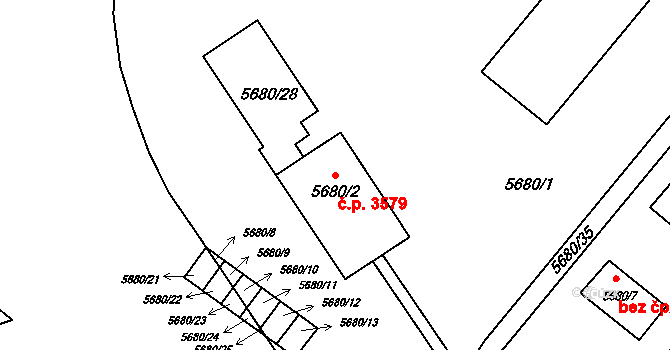Znojmo 3579 na parcele st. 5680/2 v KÚ Znojmo-město, Katastrální mapa