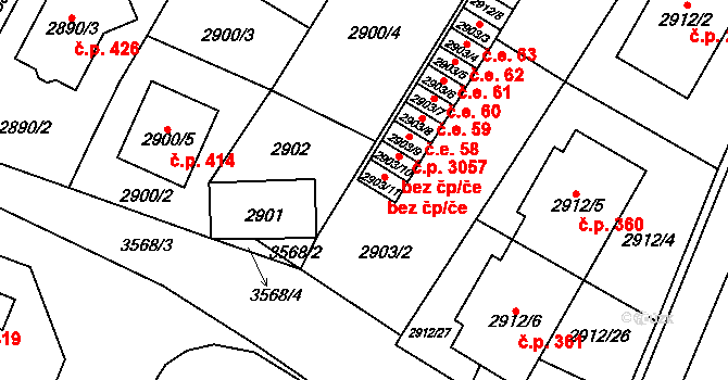 Nosálovice 77, Vyškov na parcele st. 2903/11 v KÚ Vyškov, Katastrální mapa