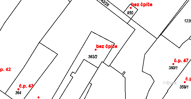 Slavonice 49023292 na parcele st. 363/2 v KÚ Slavonice, Katastrální mapa