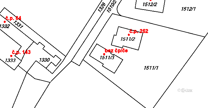 Praha 49376292 na parcele st. 1511/3 v KÚ Troja, Katastrální mapa