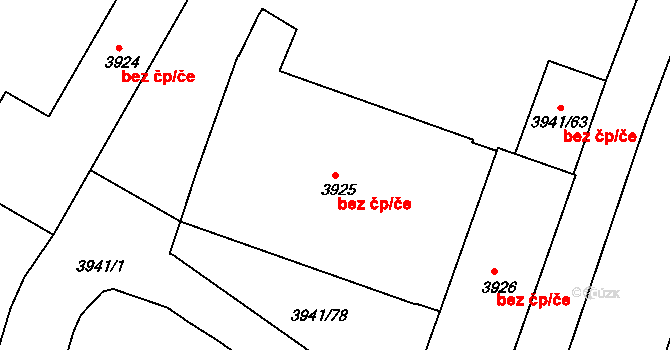 Sokolov 49706292 na parcele st. 3925 v KÚ Sokolov, Katastrální mapa