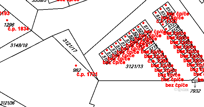 Kroměříž 50046292 na parcele st. 5106 v KÚ Kroměříž, Katastrální mapa