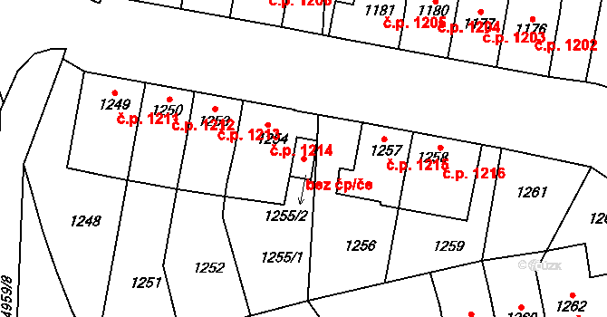 Louny 50075292 na parcele st. 1255/2 v KÚ Louny, Katastrální mapa