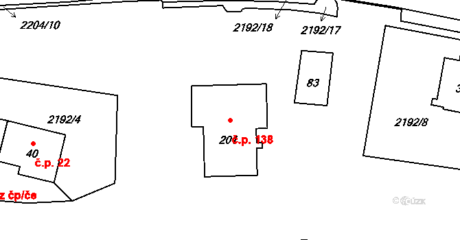 Hluboká 138, Kdyně na parcele st. 201 v KÚ Hluboká u Kdyně, Katastrální mapa