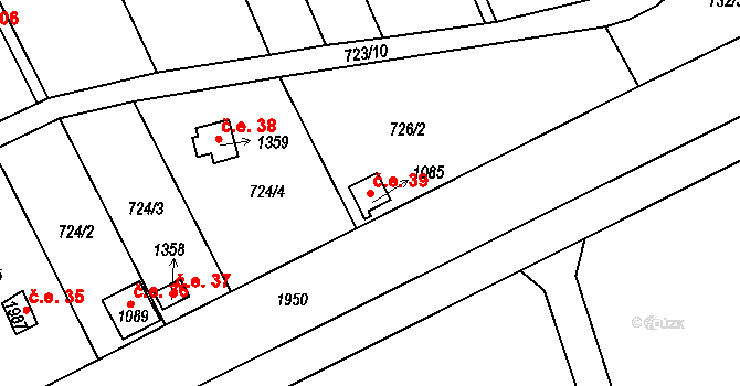 Přeštice 39 na parcele st. 1085 v KÚ Přeštice, Katastrální mapa