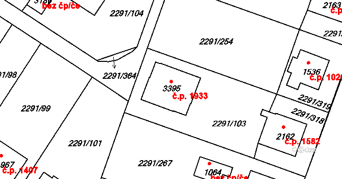 Vlašim 1933 na parcele st. 3395 v KÚ Vlašim, Katastrální mapa