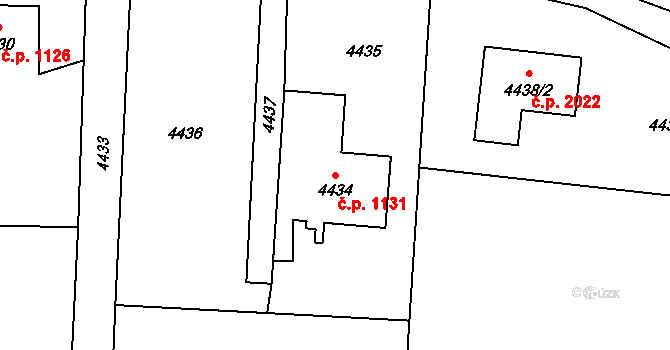 Rychvald 1131 na parcele st. 4434 v KÚ Rychvald, Katastrální mapa