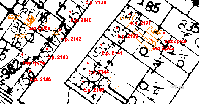 Podlusky 2141, Roudnice nad Labem na parcele st. 97 v KÚ Podlusky, Katastrální mapa