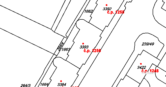 Strakonice I 1256, Strakonice na parcele st. 3393 v KÚ Strakonice, Katastrální mapa