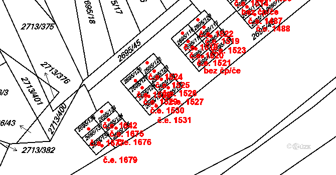 Pelhřimov 1527 na parcele st. 2695/125 v KÚ Pelhřimov, Katastrální mapa