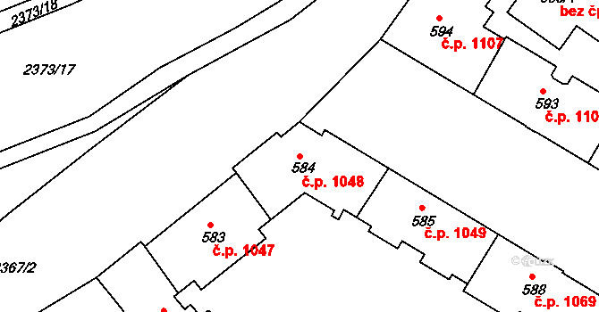 Trnovany 1048, Teplice na parcele st. 584 v KÚ Teplice-Trnovany, Katastrální mapa