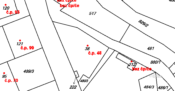 Arnultovice 48, Rudník na parcele st. 38 v KÚ Arnultovice, Katastrální mapa
