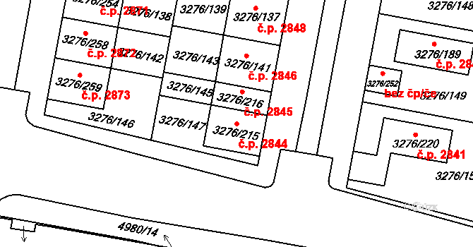 Louny 2844 na parcele st. 3276/215 v KÚ Louny, Katastrální mapa