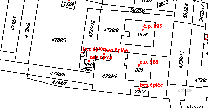 Hrušovany nad Jevišovkou 40960293 na parcele st. 927 v KÚ Hrušovany nad Jevišovkou, Katastrální mapa