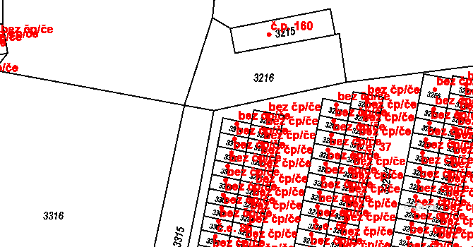 Orlová 43963293 na parcele st. 3314 v KÚ Horní Lutyně, Katastrální mapa