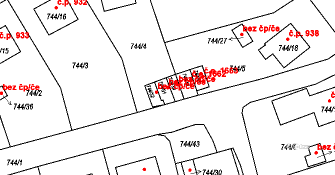 Pelhřimov 45276293 na parcele st. 744/31 v KÚ Pelhřimov, Katastrální mapa