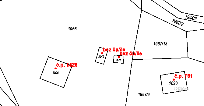 Rožnov pod Radhoštěm 45658293 na parcele st. 3019 v KÚ Rožnov pod Radhoštěm, Katastrální mapa