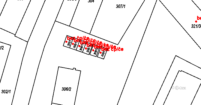 Zbýšov 46040293 na parcele st. 306/17 v KÚ Zbýšov u Oslavan, Katastrální mapa