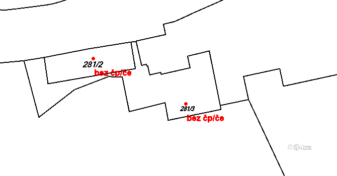 Praha 46833293 na parcele st. 281/3 v KÚ Libeň, Katastrální mapa