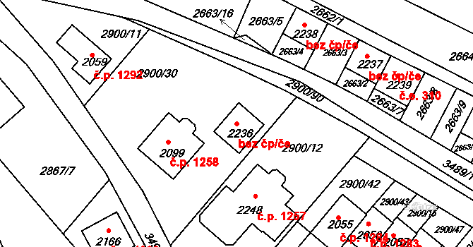 Rosice 49130293 na parcele st. 2236 v KÚ Rosice u Brna, Katastrální mapa