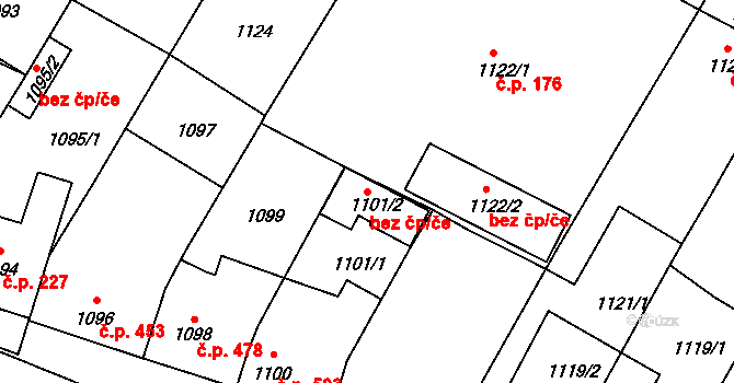 Lednice 49321293 na parcele st. 1101/2 v KÚ Lednice na Moravě, Katastrální mapa