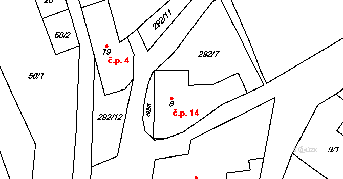 Svinná 14, Horšovský Týn na parcele st. 6 v KÚ Svinná u Štítar, Katastrální mapa