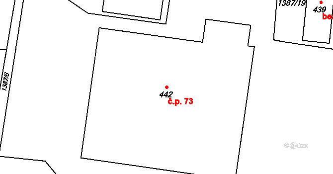 Mrač 73 na parcele st. 442 v KÚ Mrač, Katastrální mapa