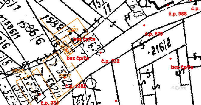 Lanžhot 532 na parcele st. 632 v KÚ Lanžhot, Katastrální mapa