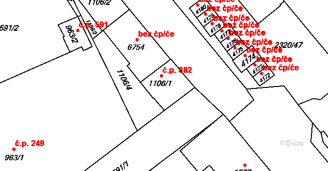 Beroun-Závodí 882, Beroun na parcele st. 1106/1 v KÚ Beroun, Katastrální mapa