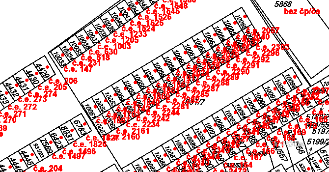 Hodonín 2282 na parcele st. 10073 v KÚ Hodonín, Katastrální mapa