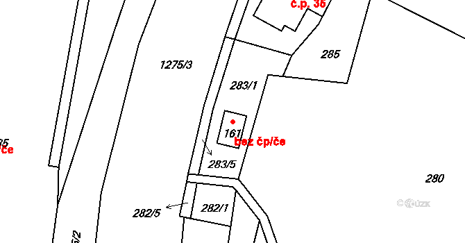 Benecko 38504294 na parcele st. 161 v KÚ Dolní Štěpanice, Katastrální mapa