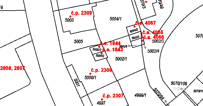 Jihlava 38666294 na parcele st. 5000/2 v KÚ Jihlava, Katastrální mapa