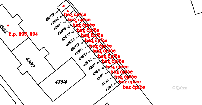 Velká Bystřice 40893294 na parcele st. 436/10 v KÚ Velká Bystřice, Katastrální mapa