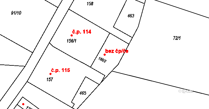 Ostrava 43919294 na parcele st. 156/2 v KÚ Muglinov, Katastrální mapa