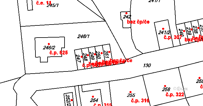 Ústí nad Labem 44735294 na parcele st. 250 v KÚ Neštěmice, Katastrální mapa
