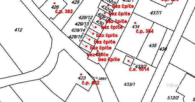 Novosedlice 45128294 na parcele st. 431 v KÚ Novosedlice, Katastrální mapa