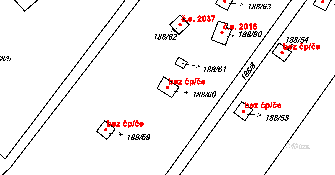 Teplice 45134294 na parcele st. 188/60 v KÚ Sobědruhy, Katastrální mapa