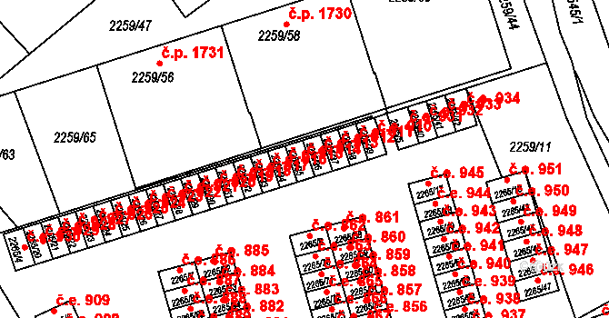 Horní Litvínov 914, Litvínov na parcele st. 2265/35 v KÚ Horní Litvínov, Katastrální mapa